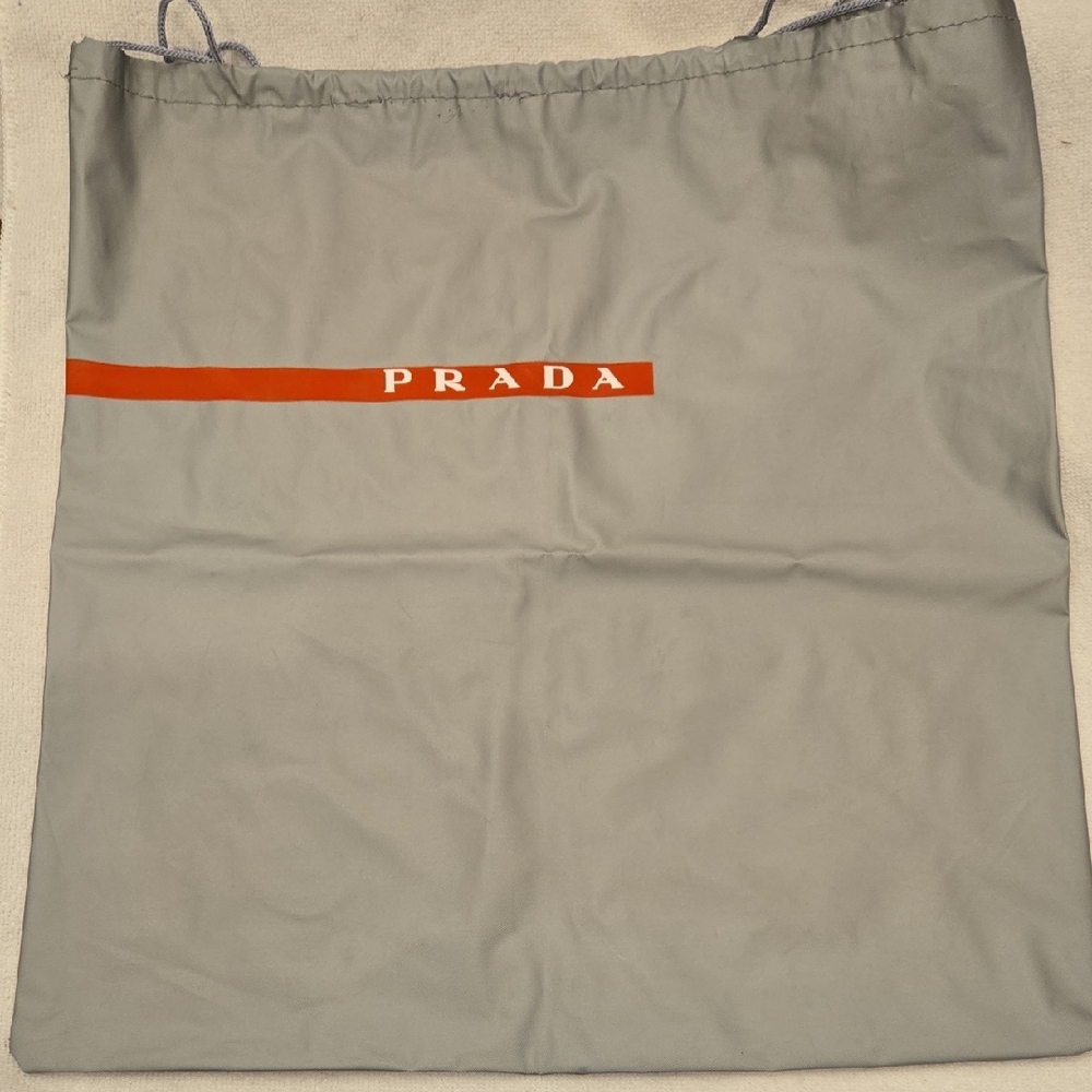 Prada Linea Rossa Grey Nylon Drawstring Dust Bag